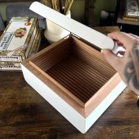 SLIGHT SECONDS Adorini Carrara Deluxe White Cigar Humidor - Medium - 75 Capacity (AD050)